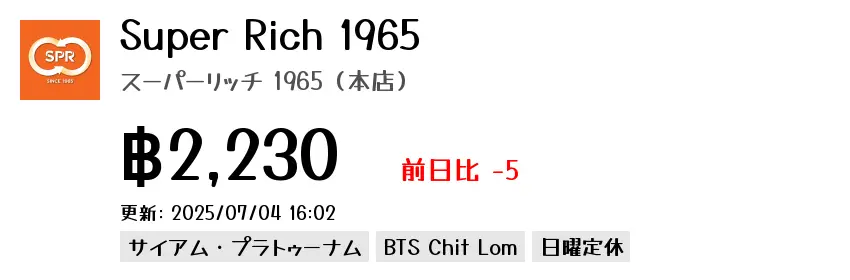 Super Rich 1965 スーパーリッチ 1965（本店）
