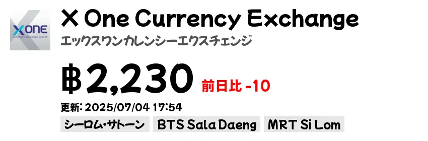 X One Currency Exchange エックスワンカレンシーエクスチェンジ