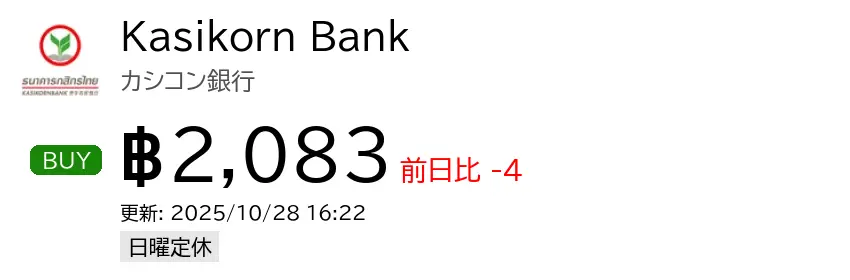 Kasikorn Bank カシコン銀行