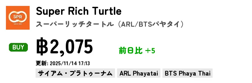 Super Rich Turtle スーパーリッチタートル（ARL/BTSパヤタイ）