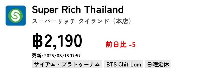 Super Rich Thailand スーパーリッチ タイランド（本店）