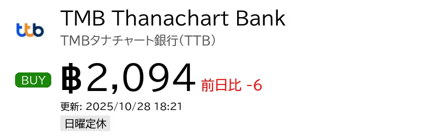 TMB Thanachart Bank TMBタナチャート銀行(TTB)
